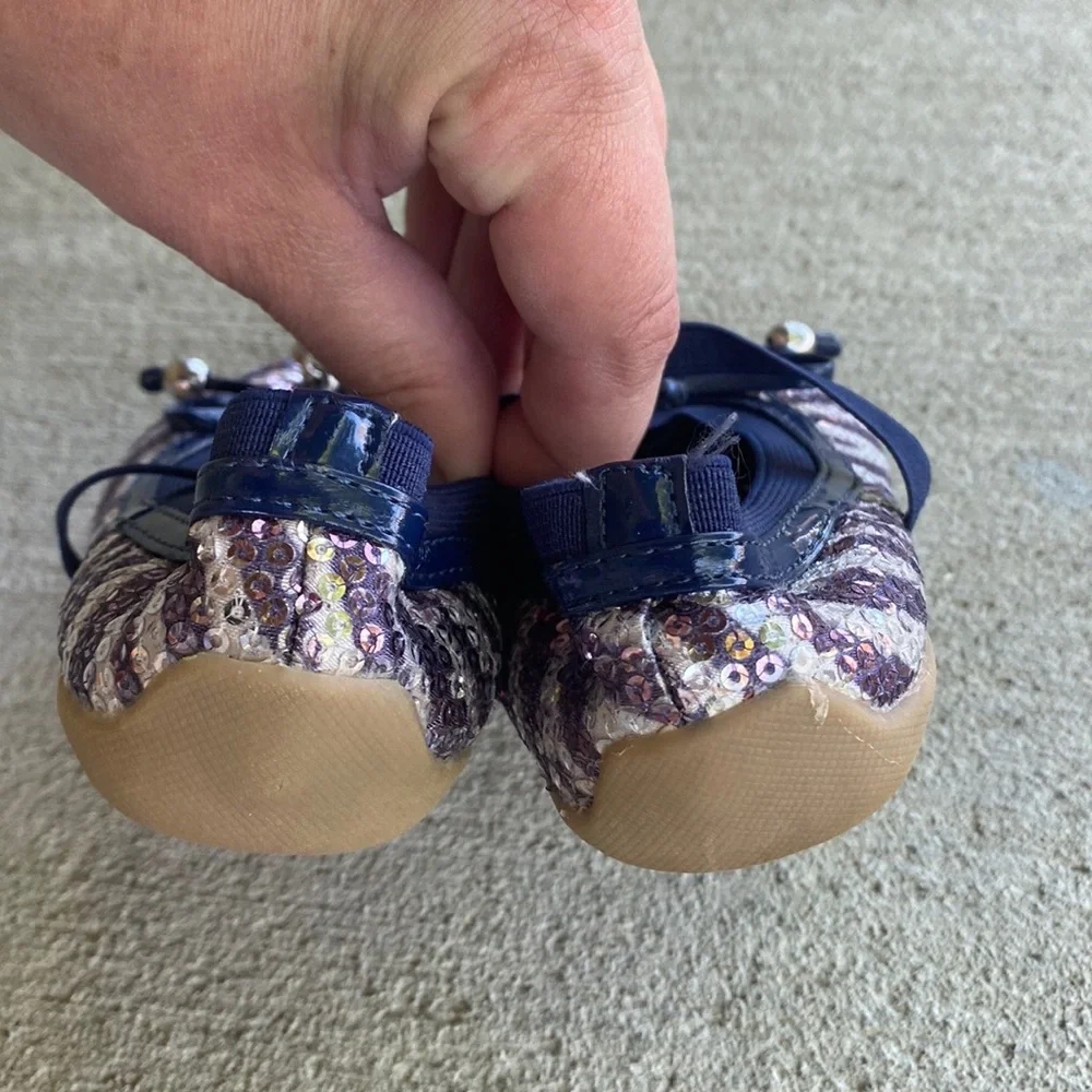 KORS Michael Kors Girls Purple Sequin Mary Jane Flats